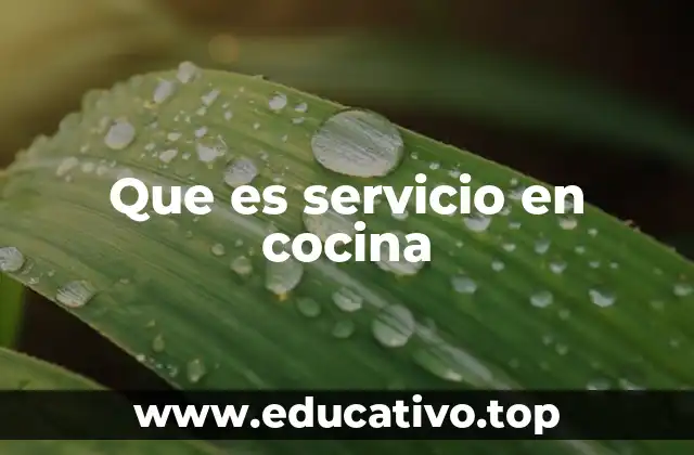 Que es servicio en cocina