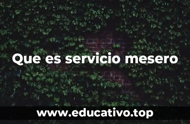 Que es servicio mesero