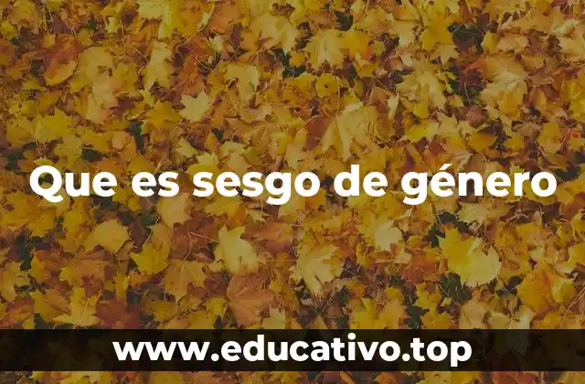 Que es sesgo de género