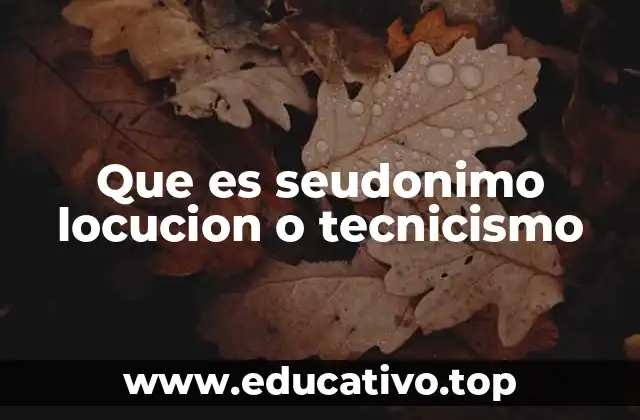 Que es seudonimo locucion o tecnicismo