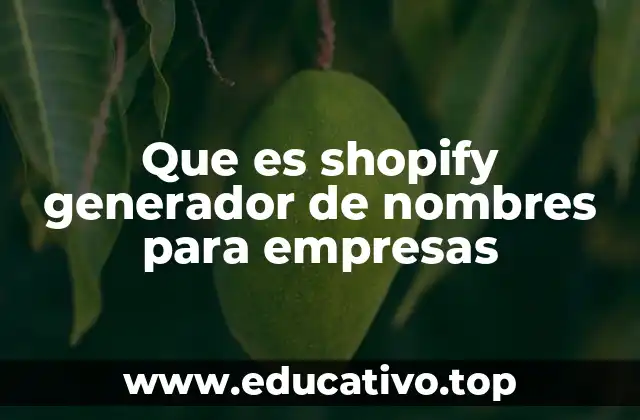 Que es shopify generador de nombres para empresas