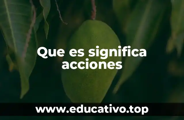 Que es significa acciones
