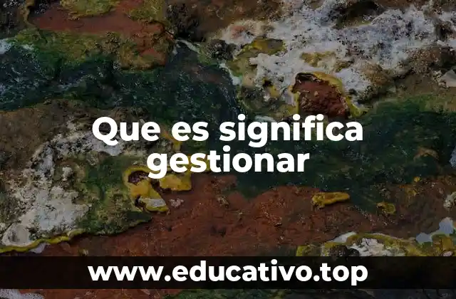 Que es significa gestionar