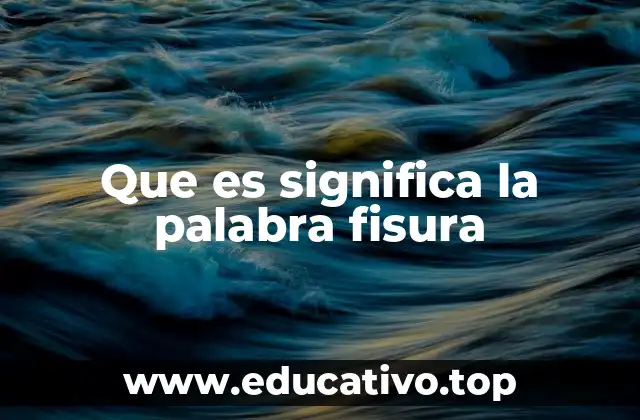 Que es significa la palabra fisura