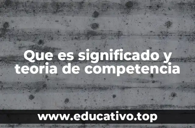 Que es significado y teoria de competencia