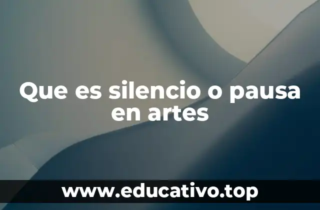Que es silencio o pausa en artes
