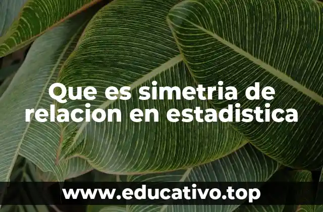 Que es simetria de relacion en estadistica