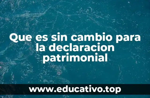 Que es sin cambio para la declaracion patrimonial