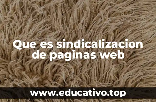 Que es sindicalizacion de paginas web