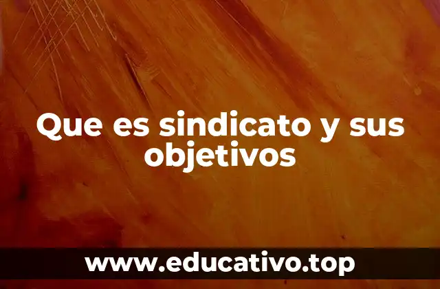 Que es sindicato y sus objetivos