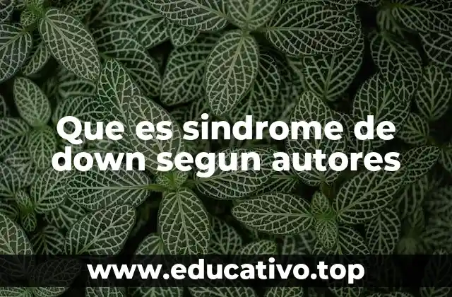 Que es sindrome de down segun autores
