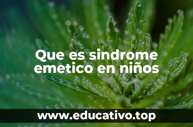 Que es sindrome emetico en niños