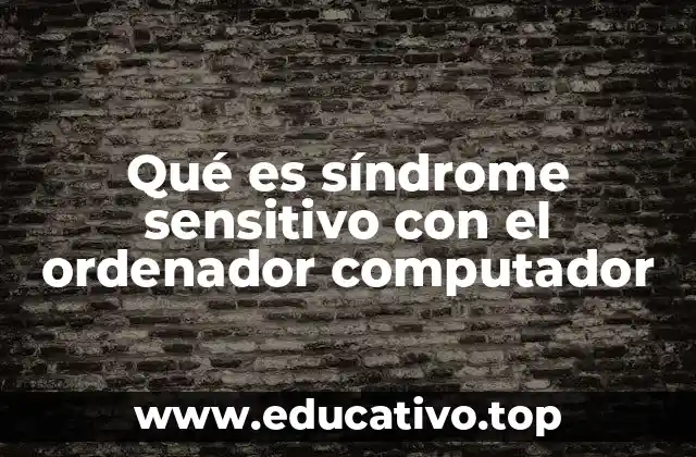 Qué es síndrome sensitivo con el ordenador computador