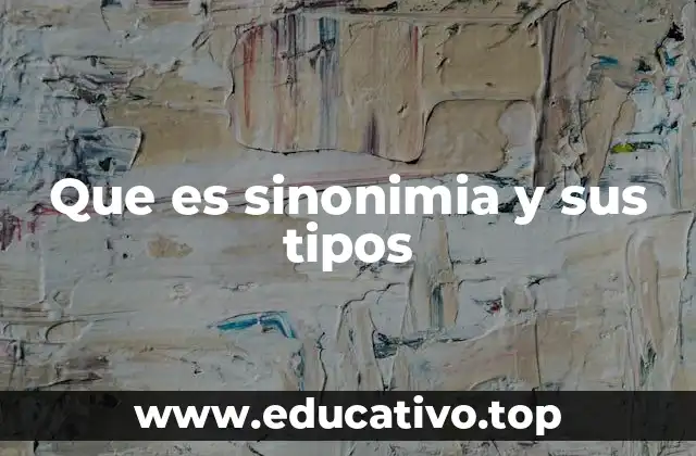Que es sinonimia y sus tipos