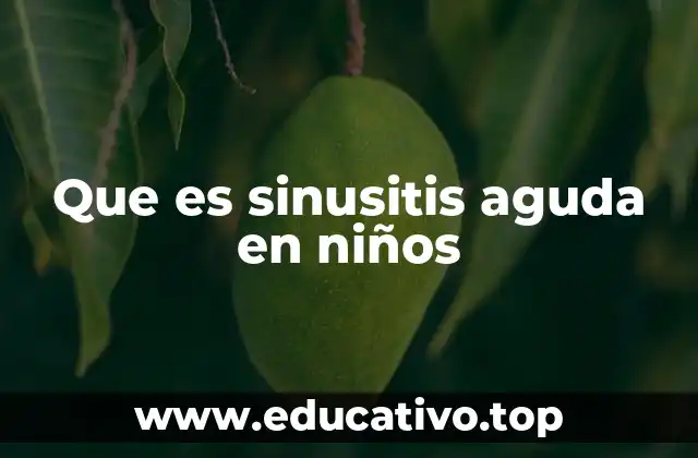 Que es sinusitis aguda en niños