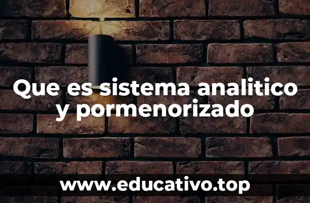 Que es sistema analitico y pormenorizado