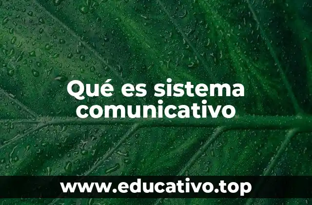 Qué es sistema comunicativo