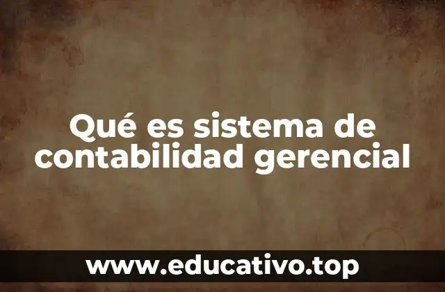 Qué es sistema de contabilidad gerencial
