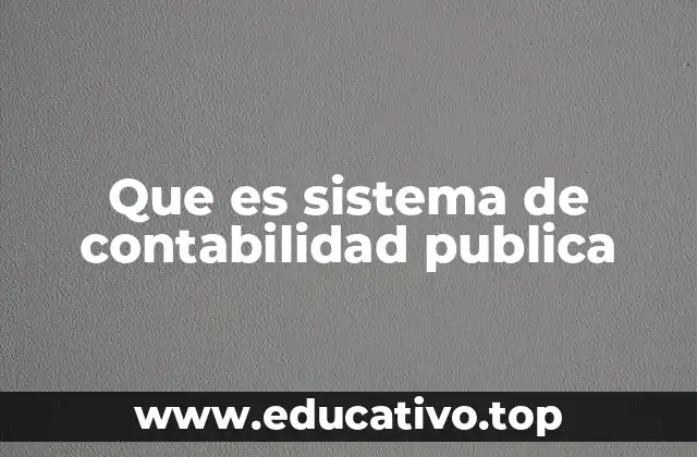 Que es sistema de contabilidad publica