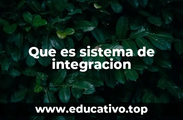 Que es sistema de integracion