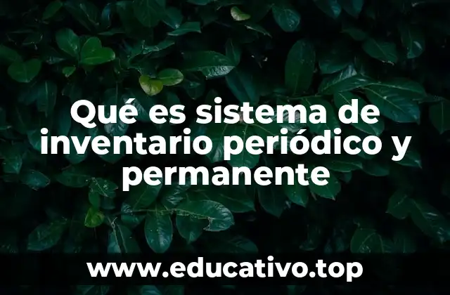 Qué es sistema de inventario periódico y permanente