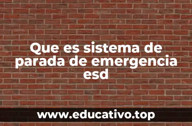 Que es sistema de parada de emergencia esd