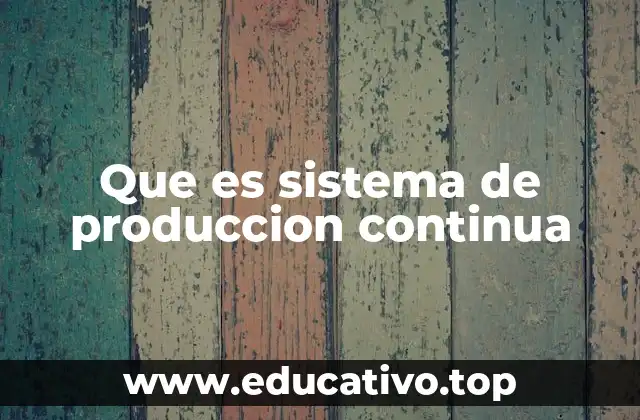 Que es sistema de produccion continua