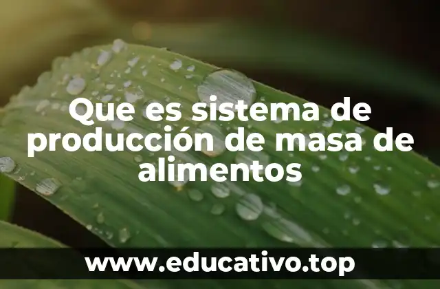 Que es sistema de producción de masa de alimentos