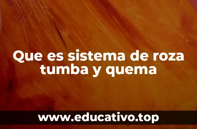 Que es sistema de roza tumba y quema