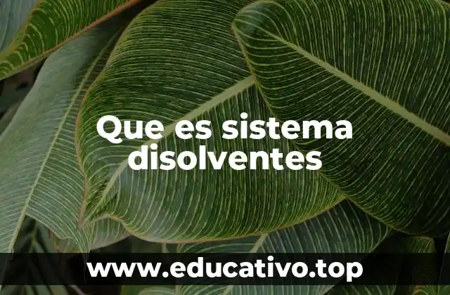 Que es sistema disolventes