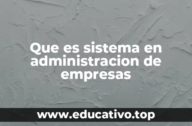 Que es sistema en administracion de empresas