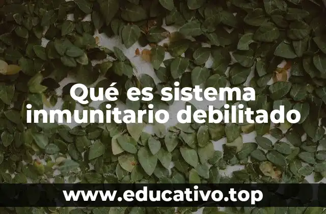 Qué es sistema inmunitario debilitado