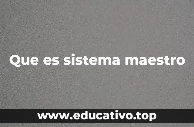 Que es sistema maestro