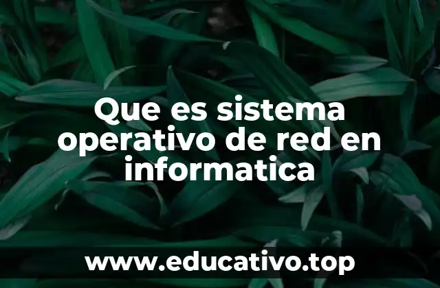 Que es sistema operativo de red en informatica