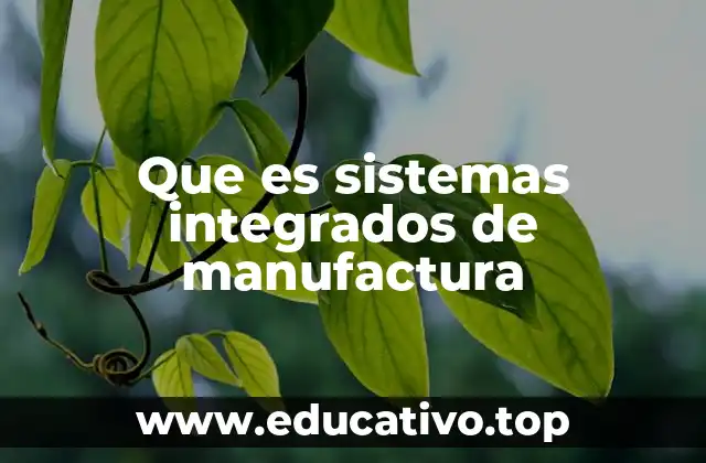 Que es sistemas integrados de manufactura