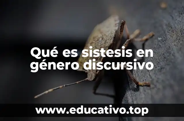 Qué es sistesis en género discursivo