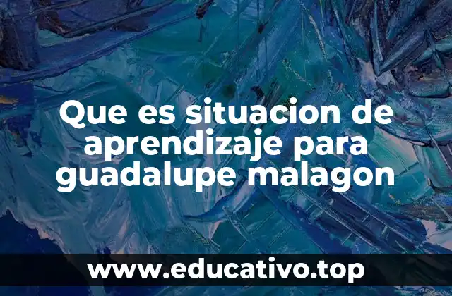 Que es situacion de aprendizaje para guadalupe malagon