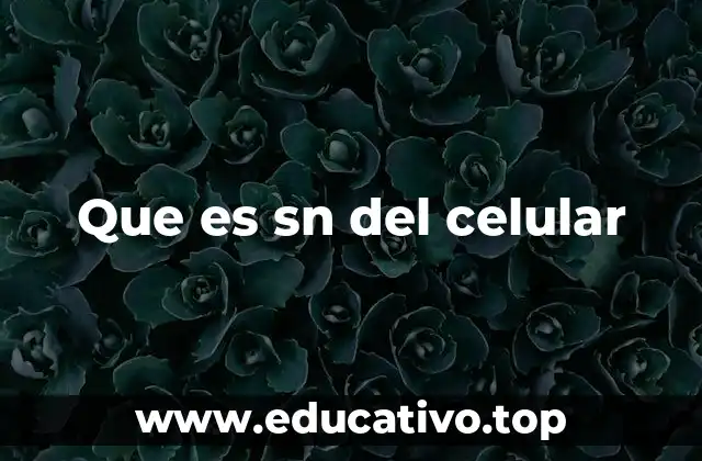 Que es sn del celular