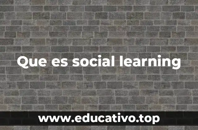Que es social learning