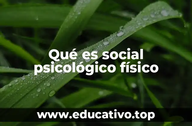 Qué es social psicológico físico