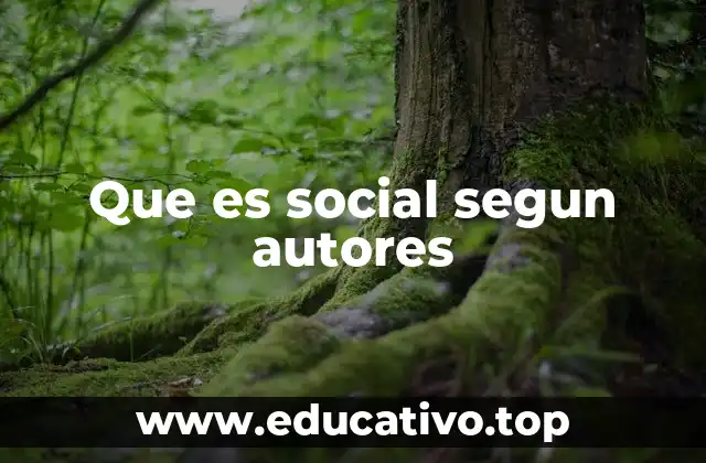Que es social segun autores