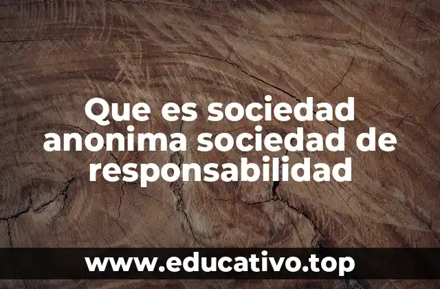 Que es sociedad anonima sociedad de responsabilidad