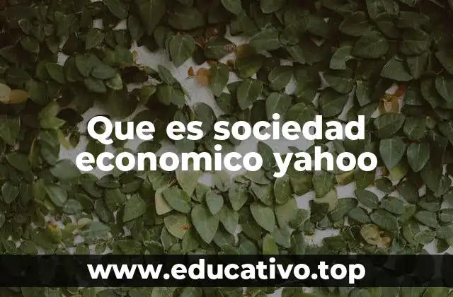 Que es sociedad economico yahoo