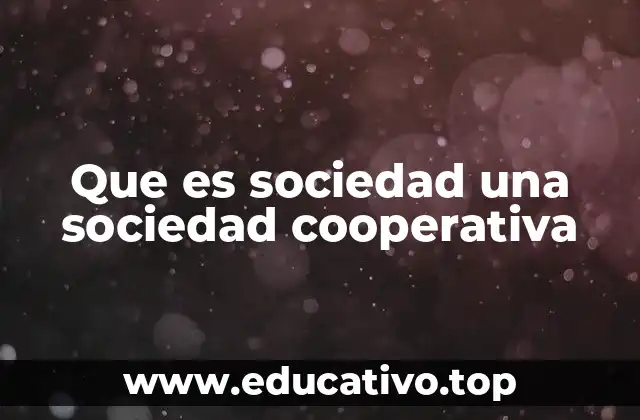 Que es sociedad una sociedad cooperativa
