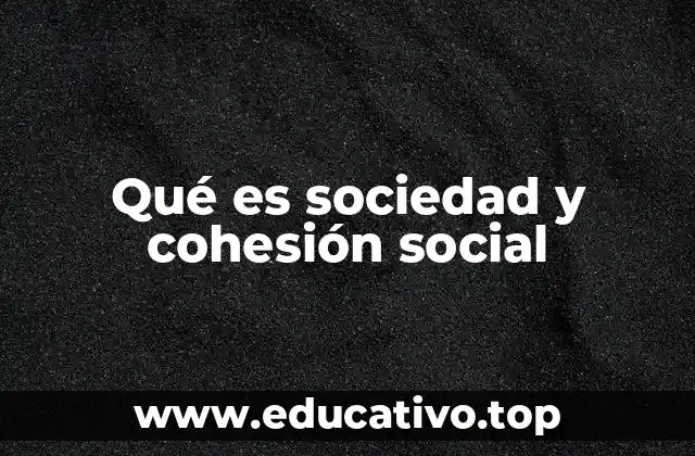 Qué es sociedad y cohesión social
