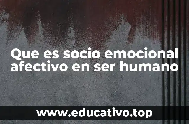 Que es socio emocional afectivo en ser humano