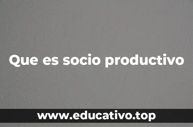 Que es socio productivo