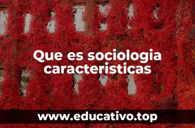 Que es sociologia caracteristicas