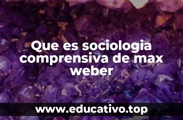 Que es sociologia comprensiva de max weber