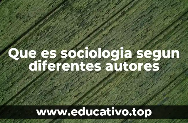Que es sociologia segun diferentes autores